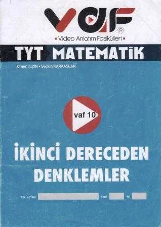 Vaf TYT Matematik İkinci Dereceden Denklemler Vaf 10 ürün görseli 1