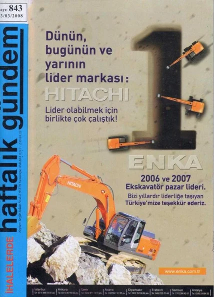 İhalelerde Haftalık Gündem Dergisi Yıl: 2004 Sayı: 843 ürün görseli 1