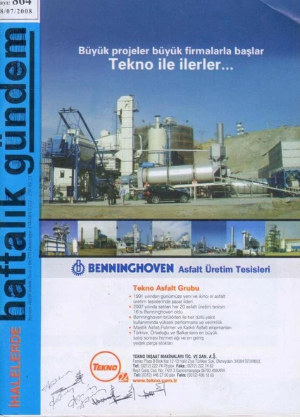 İhalelerde Haftalık Gündem Dergisi Yıl: 2004 Sayı: 864 ürün görseli 1