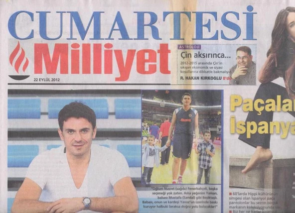 Milliyet Gazetesi Cumartesi Eki 22 Eylül 2012 Cumartesi Tam ve Eksiksiz ürün görseli 1