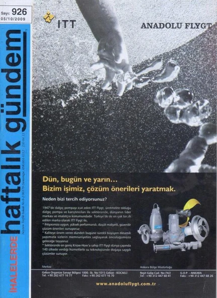 İhalelerde Haftalık Gündem Dergisi Yıl: 2009 Sayı: 926 ürün görseli 1