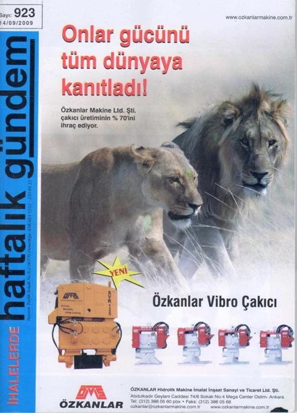 İhalelerde Haftalık Gündem Dergisi Yıl: 2009 Sayı: 923 ürün görseli 1