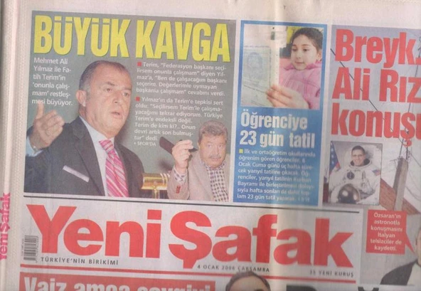 Yeni Şafak Gazetesi 04 Ocak 2006 Çarşamba Tam ve Eksiksiz ürün görseli 1