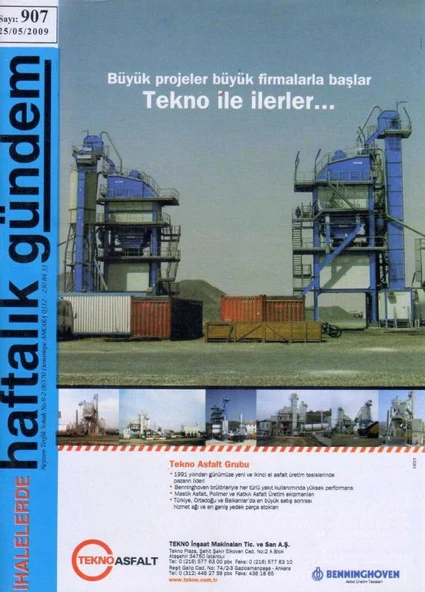 İhalelerde Haftalık Gündem Dergisi Yıl: 2009 Sayı: 907 ürün görseli 1