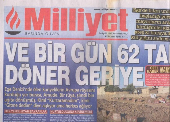 Milliyet Gazetesi 24 Eylül 2012 Pazartesi Tam ve Eksiksiz ürün görseli 1