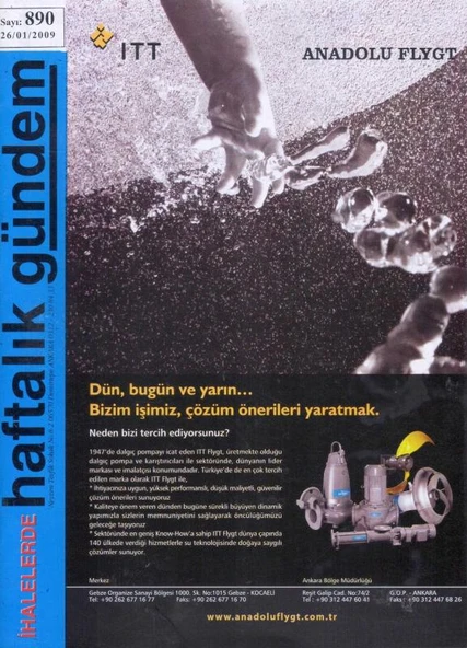 İhalelerde Haftalık Gündem Dergisi Yıl: 2009 Sayı: 890 ürün görseli 1