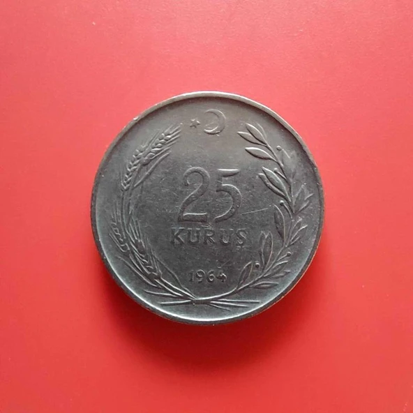 T.C. Merkez Bankası Madeni 25 Kuruş (1964 Yılı Üretimi) / Acmonital ürün görseli 1