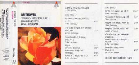 Beethoven / "For Elise" - Rudolf Buchbinder (Kaset) ürün görseli 1