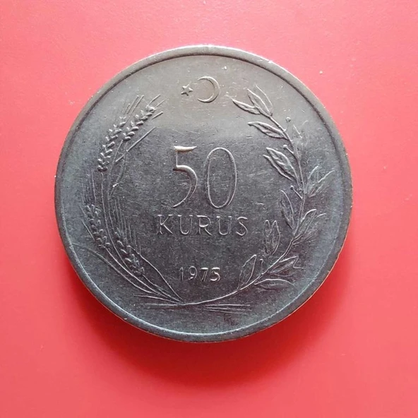 T.C. Merkez Bankası Madeni 50 Kuruş (1975 Yılı Üretimi) / Acmonital ürün görseli 1