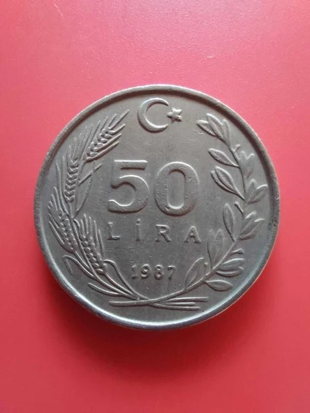 T.C. Merkez Bankası Madeni 50 Lira (1987 Yılı Üretimi) / Bakır - Nikel ürün görseli 1
