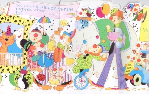 Carlton Cards / Kartpostal No: 50 / 101031 / Super! C'est Ton Anniversaire… / Voici Une Parade Venve Expres Chez Toi… Pour Te Souhaiter Une Merveilleuse Journee !! / 5 Katlı ürün görseli 1