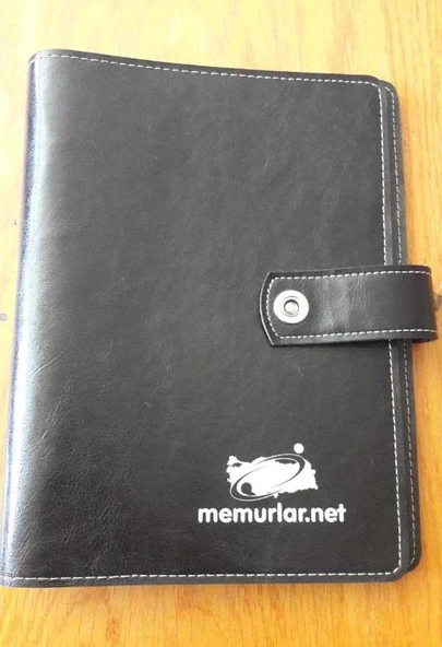 memurlar.net Deri, Güneş Enerjisi Hesap Makinalı, Cepli, Çıtçıt Kilitli El Klasör Ajandası ürün görseli 1