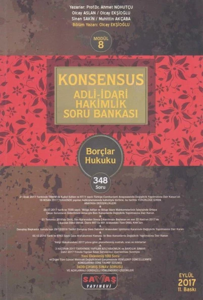 Konsensus Adli-İdari Hakimlik Soru Bankası Borçlar Hukuku 348 Soru Modül: 8 ürün görseli 1