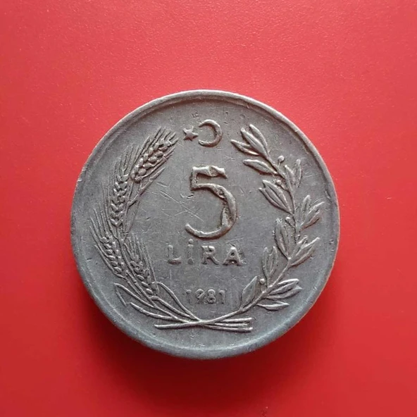 T.C. Merkez Bankası Madeni 5 Lira (1981 Yılı Üretimi) / Etial ürün görseli 1
