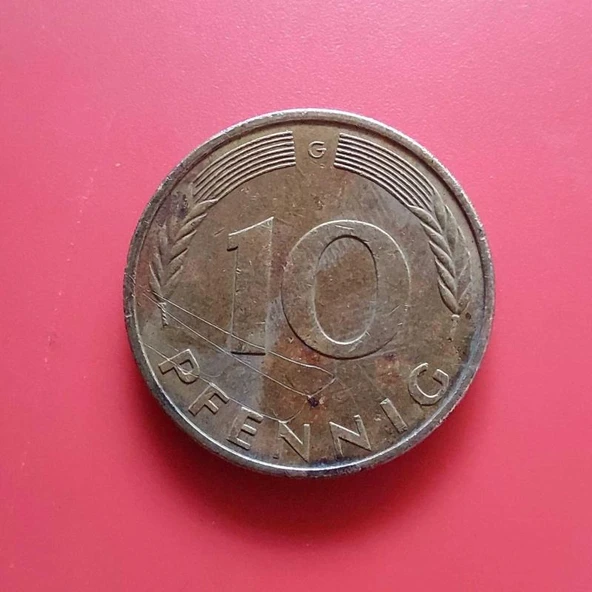 Alman Merkez Bankası Madeni 10 Pfennig (1977 Yılı Üretimi) G Serisi ürün görseli 1