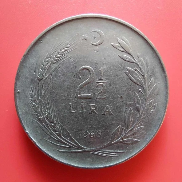 T.C. Merkez Bankası Madeni 2,50 Lira (1968 Yılı Üretimi) / Acmonital ürün görseli 1