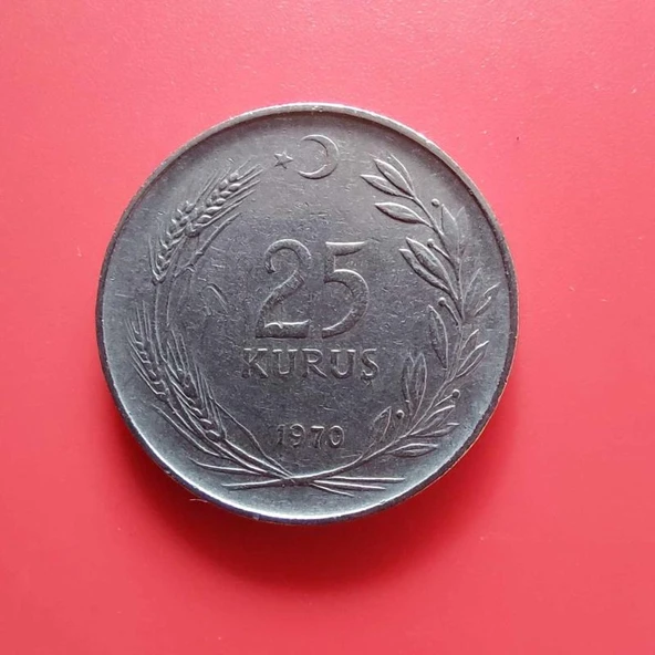 T.C. Merkez Bankası Madeni 25 Kuruş (1970 Yılı Üretimi) / Acmonital ürün görseli 1