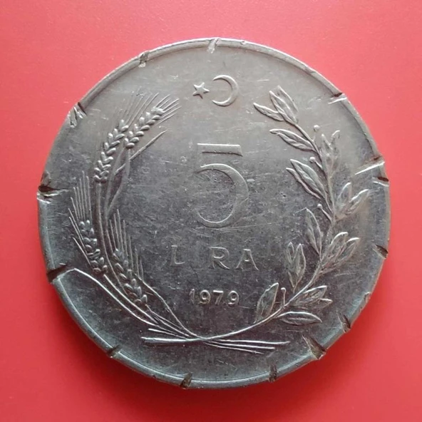 T.C. Merkez Bankası Madeni 5 Lira (1979 Yılı Üretimi) / Acmonital ürün görseli 1