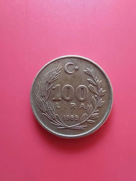 T.C. Merkez Bankası Sarı Madeni 100 Lira (1989 Yılı Üretimi) / Bakır - Çinko ürün görseli 1