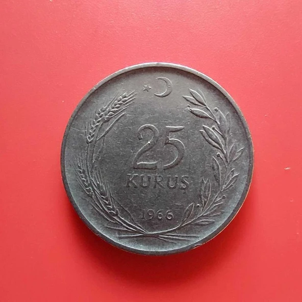 T.C. Merkez Bankası Madeni 25 Kuruş (1966 Yılı Üretimi) / Acmonital ürün görseli 1