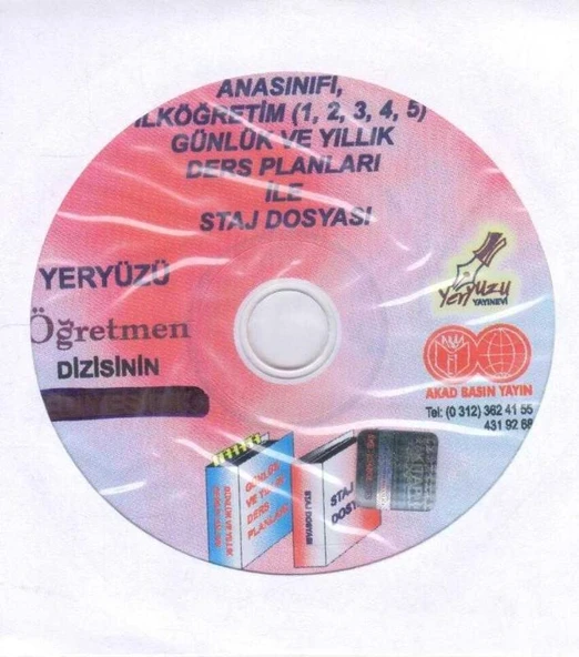 Yeryüzü Öğretmen Dizisi / Anasınıfı ve İlköğretim (1, 2, 3, 4, 5) Günlük ve Yıllık Ders Planları ile Staj Dosyası CD'si ürün görseli 1