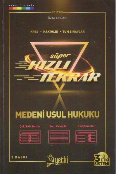Süper Hızlı Tekrar Medeni Usul Hukuku / KPSS + Hakimlik + Tüm Sınavlar / 3'lü Etki Sistemi ürün görseli 1