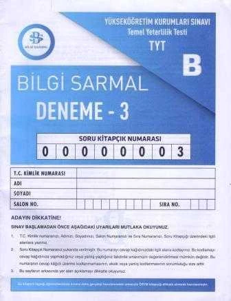 Bilgi Sarmal TYT B Deneme - 3 ürün görseli 1