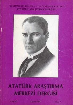 Atatürk Araştırma Dergisi Yıl: 1986 Sayı: 7 Cilt: 3 ürün görseli 1