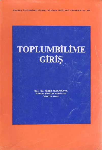 Toplumbilime Giriş - 1977 Yılı Genişletilmiş İkinci Baskısı ürün görseli 1
