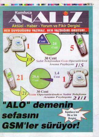 Kumluca Analiz Aktüel - Haber - Yorum ve Fikir Dergisi Haziran 2003 Yıl: 1 Sayı: 9 Her Dytduğunu Yazmaz, Her Yazdığını Okutur ürün görseli 1
