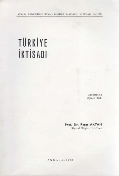 Türkiye İktisadı - 1978 Yılı Genişletilmiş Üçüncü Baskısı ürün görseli 1
