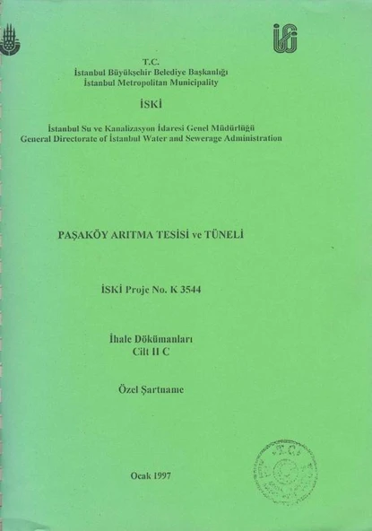 Paşaköy Arıtma Tesisi ve Tüneli Projesi Özel Şartname 1997 ürün görseli 1