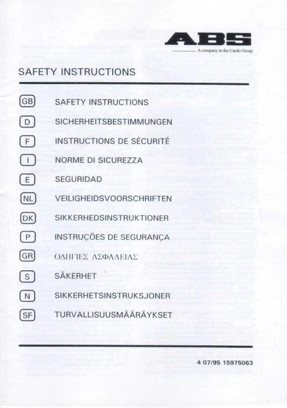 ABS A Company in the Cardo Group - Safety Instructions ürün görseli 1