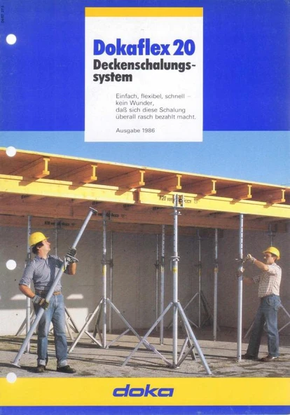 DOKA - Dokaflex 20 / Deckensschalungs System (Einfach, Flexibel, Schnell - Kein Wunder, DaB Sich Diese Schaulung Uberal Easch Bezahit Macht) - Kuşe Kağıda, Renkli, Resimli, İlk Baskısı ürün görseli 1