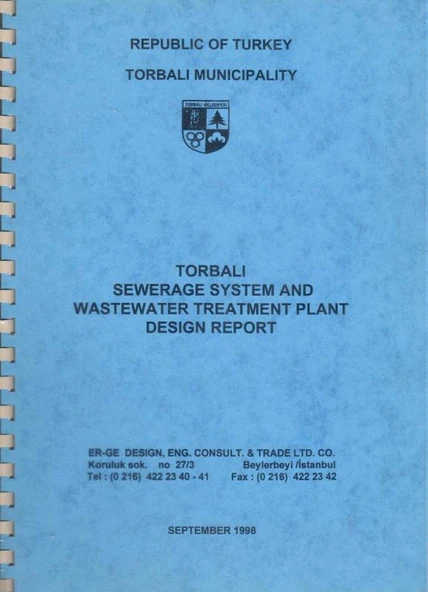 Torbalı Municipallity - Torbalı Sewerage System and Wastewater Treatment Plant Design Report - September 1998 ürün görseli 1