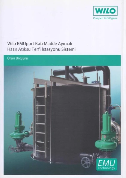 Wilo Pumpen Intelligenz - Wilo EMUport Katı Madde Ayırıcılı Hazır Atıksu Terfi İstasyonu Sistemi Ürün Broşürü - Kuşe Kağıda, Renkli, Resimli, İlk Baskısı ürün görseli 1