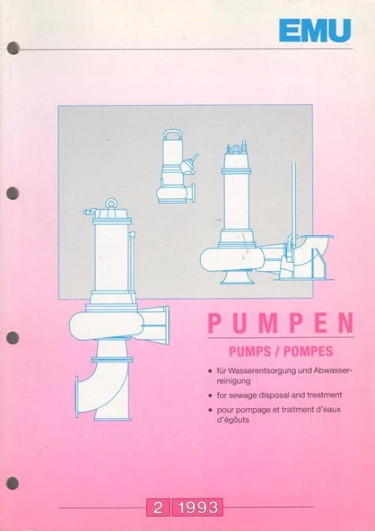Pumpen / Pumps / Pompes - Für Wasserversorgung und Abwasser-reinigung - For Sewage Disposal and Treatment - Pour Pompage et Traitment D'eaux D'egouts - 1993 Yılı İlk Baskısı ürün görseli 1