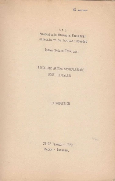Biyolojik Arıtma Sistemlerinde Model Deneyleri - Introduction - 1979 Yılı İlk Baskısı ürün görseli 1