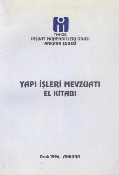 Yapı İşleri Mevzuatı El Kitabı - 1996 Yılı İlk Baskısı ürün görseli 1