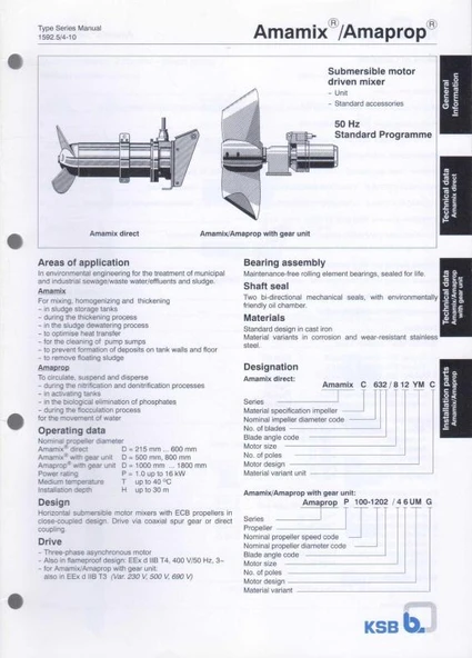 KSB Submersible Motor Driven Mixer - Unit - Standard Accessories - 50 Hz Standard Programme ürün görseli 1