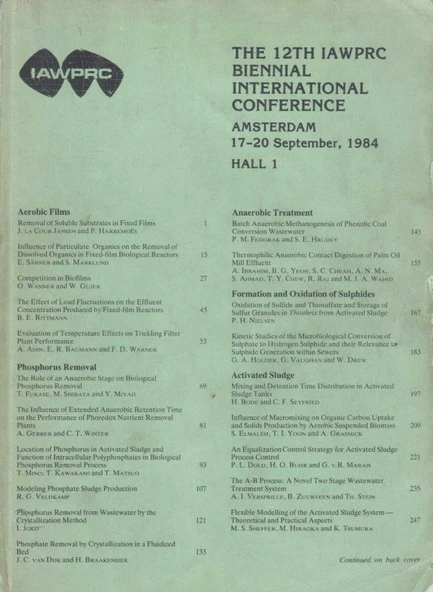 The 12th IAWPRC Biennial International Conference Amsterdam 17-20 September, 1984 HALL 1 ürün görseli 1