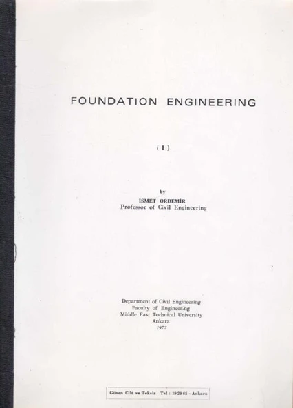 Foundation Engineering Cilt: I - 1972 Yılı İlk Baskısı ürün görseli 1