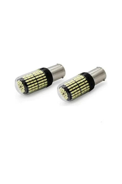 P21w Ba15s 1156 144 Ledli Ultra Parlak Geri Vites Park Ampül Tek Duy Beyaz (2 ADET) ürün görseli 1