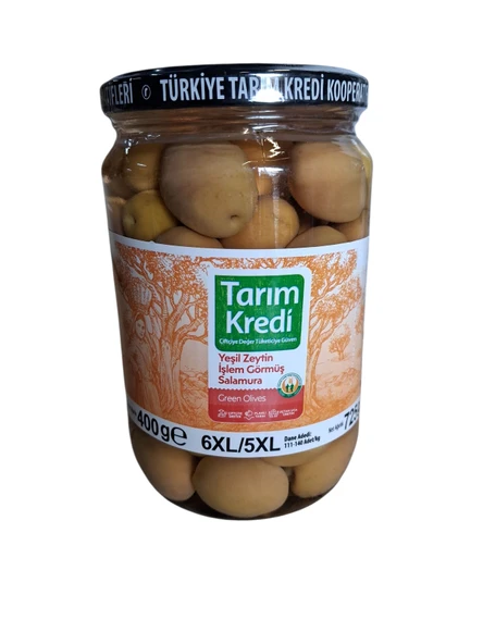 Tarım Kredi Yeşil Zeytin Domat Kırma 6XL-5XL 400G ürün görseli 1