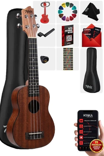 Midex SPA-251 Maun Ağacı Kaliteli Soprano Ukulele Seti ürün görseli 1