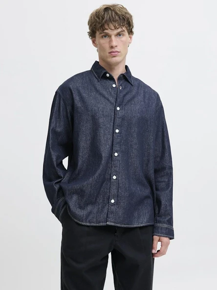 Jack Jones Norrebro Denim Loose Fit Erkek Jean Gömlek 12282775 ürün görseli 1