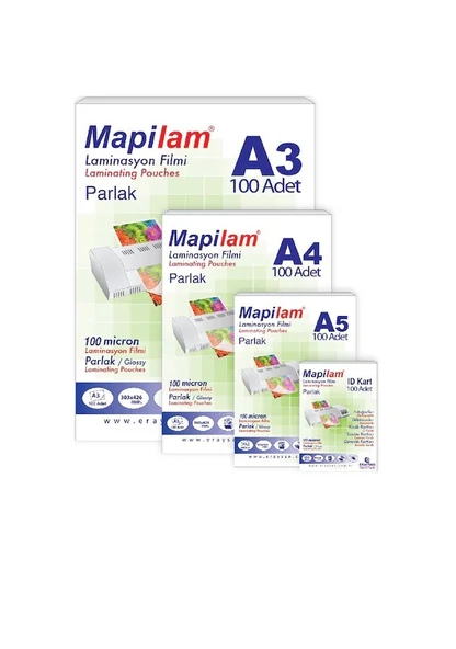 Mapi A-4 Laminasyon Filmi 125 Mic.Parlak 216x303 mm ürün görseli 1