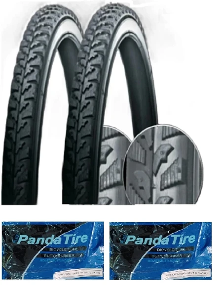 GRL 28 Jant 28x1.75 (700x45) 1 mm Zırhlı 2651 Bisiklet Dış Lastiği X 2 Adet + Panda İç Lastik Seti ürün görseli 1