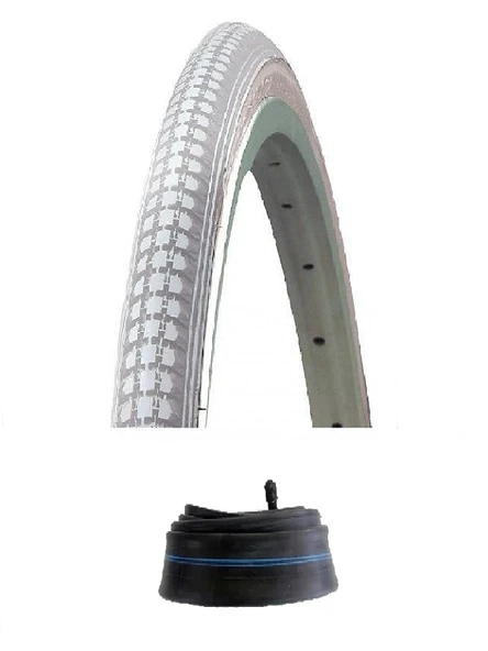 IRC 24 Jant 24x1.3/8 Bisiklet Dış Lastiği Gri + İç Lastik Seti ürün görseli 1