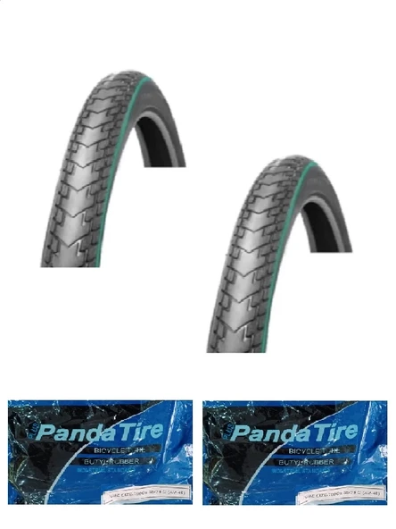 GRL 28x1.5/8x1.50 1 mm Zırhlı Reflektörlü 1081 Bisiklet Dış Lastiği X 2 Adet + Panda İç Lastik Seti ürün görseli 1